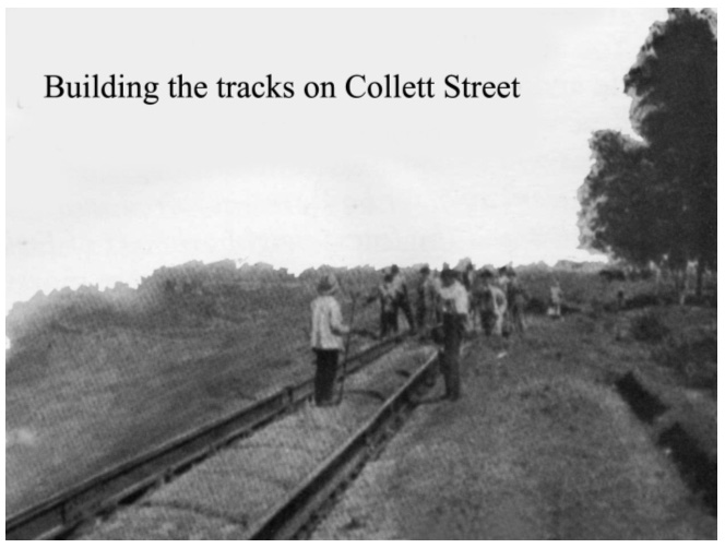 Building the tracks on Collett Street
