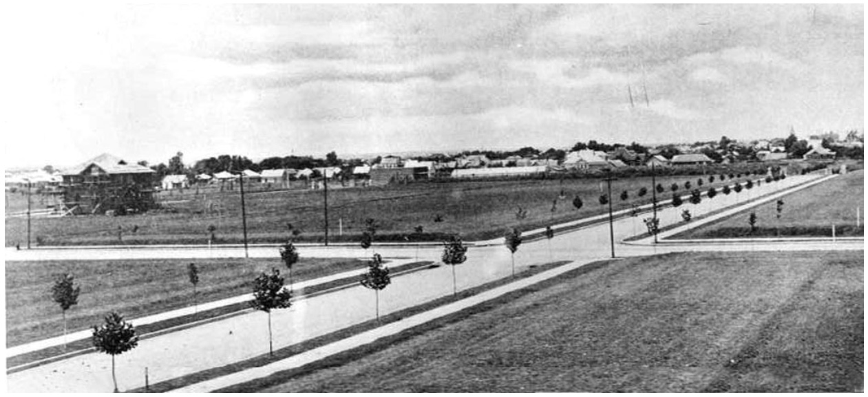 Gaston Avenue Looking West Toward Downtown (~1907) 